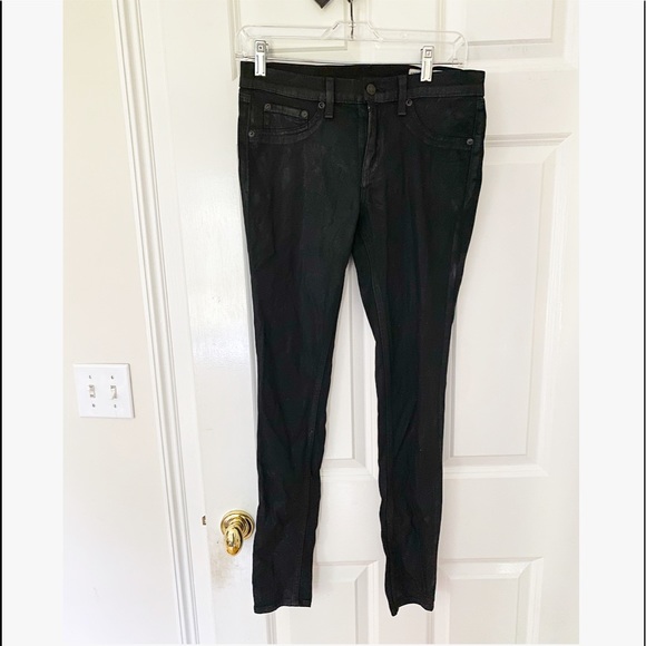 RAG & BONE The Legging in Coated Black - Picture 3 of 7